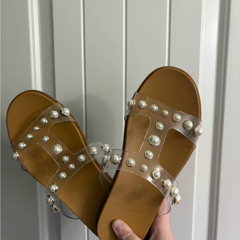 Copper Key Tan Pearl Sandals